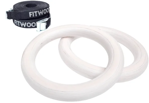 FitWood ULPU MINI Turnringe 25mm - Glänzende Oberfläche / Schwarzer Gurt